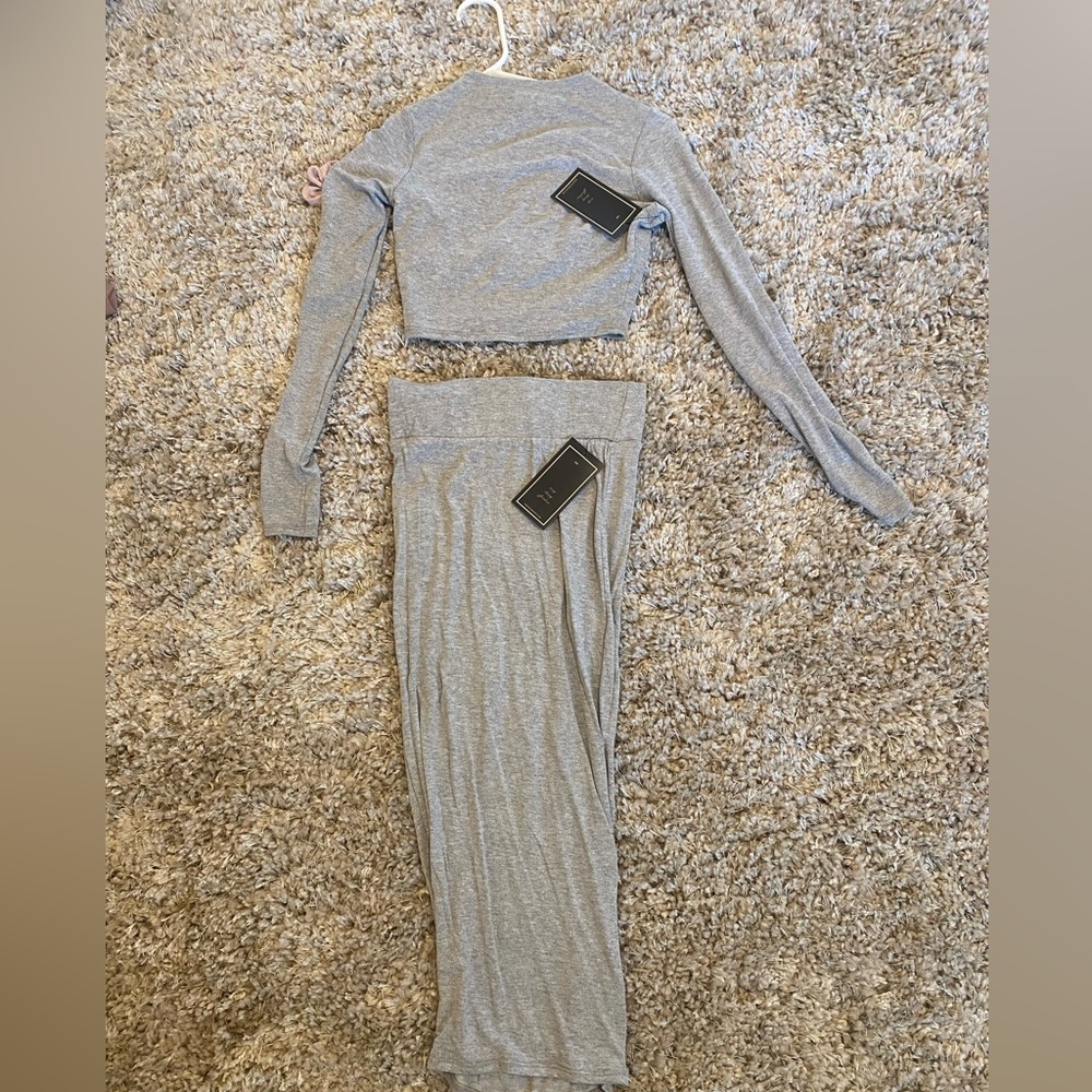 Two piece midi skirt set